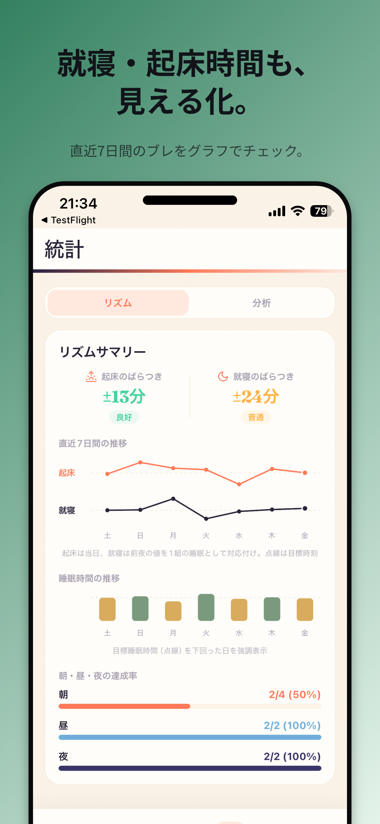 habiru オンボーディング画面 — 積み上げが見える